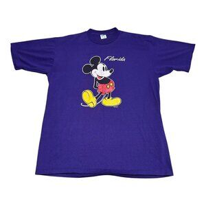 Vintage 90s Velva Sheen Mickey Mouse Florida Disney Purple Shirt‎ Adult XL